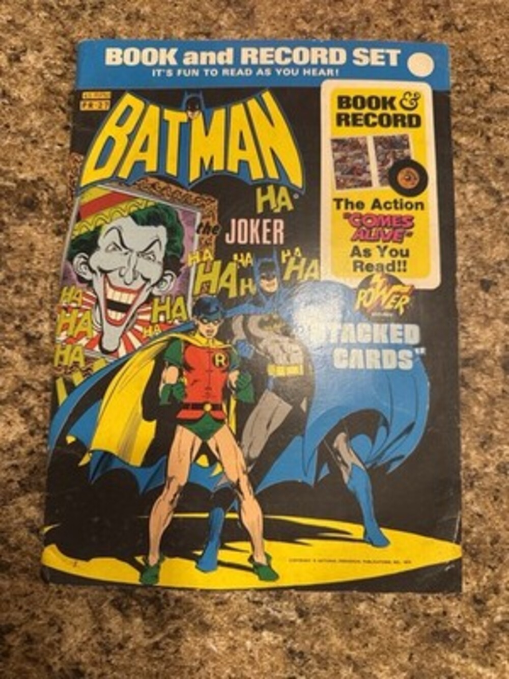 Vintage 1975 Batman Joker Book & Record Set Power Records PR-27 DC